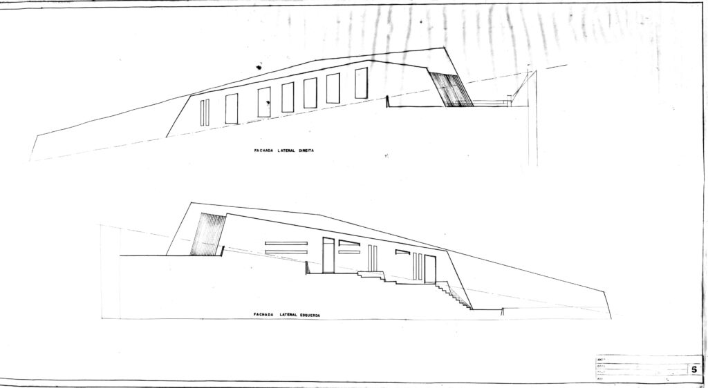 Fachadas laterais (folha 5) — P0001 — Residência Chu Ming Silveira (Casa Morumbi) — F006-P0001-1972-S01-D00013