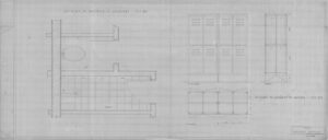 Detalhe de Sanitarios e Chuveiros - Esc. 1/10 / Detalhe de Armarios de Madeira - Esc. 1/10 — P0054