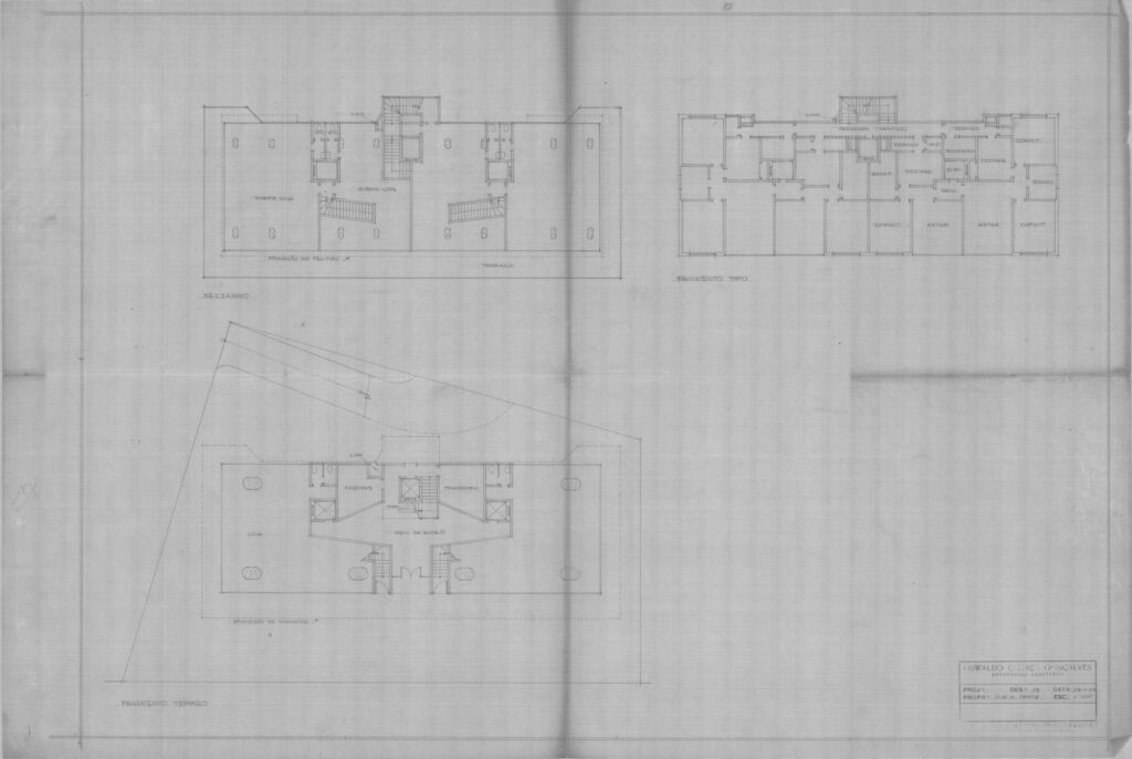Mezzanino, Pavimento Tipo, Pavimento Térreo — P0067 — Edif. "taiuva" — F023-P0067-1963-S01-D00006