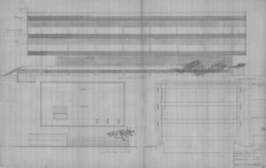 fachada oeste, fachada norte, corte transversal — P0106