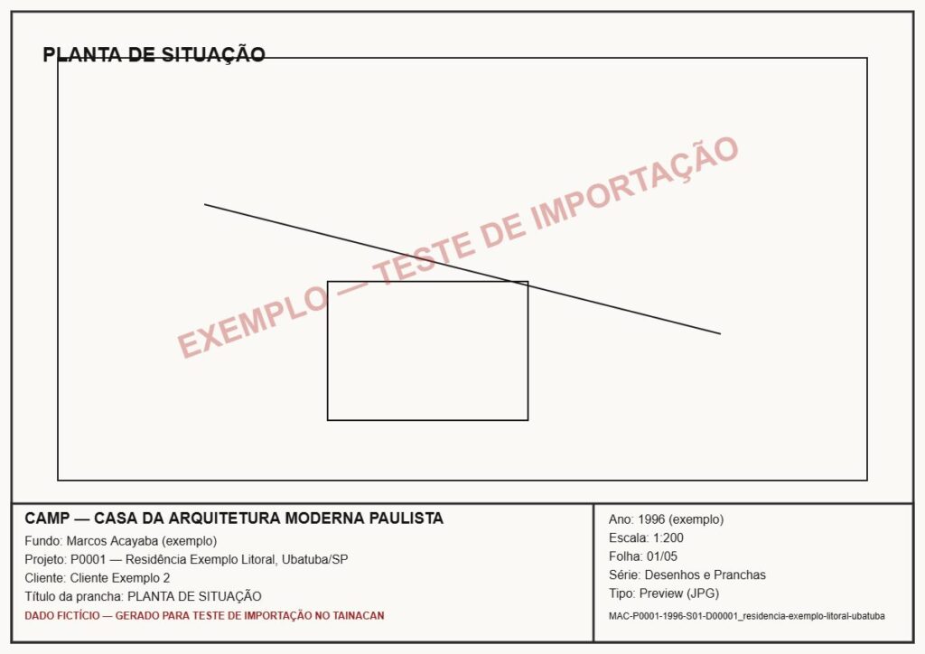 PLANTA DE SITUAÇÃO — P0001 — Residência Exemplo Litoral, Ubatuba/SP — MAC-P0001-1996-S01-D00001_residencia-exemplo-litoral-ubatuba