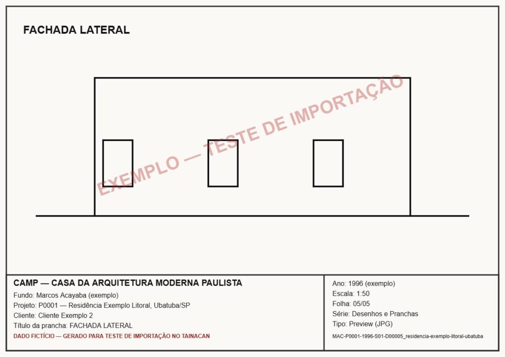 FACHADA LATERAL — P0001 — Residência Exemplo Litoral, Ubatuba/SP — MAC-P0001-1996-S01-D00005_residencia-exemplo-litoral-ubatuba