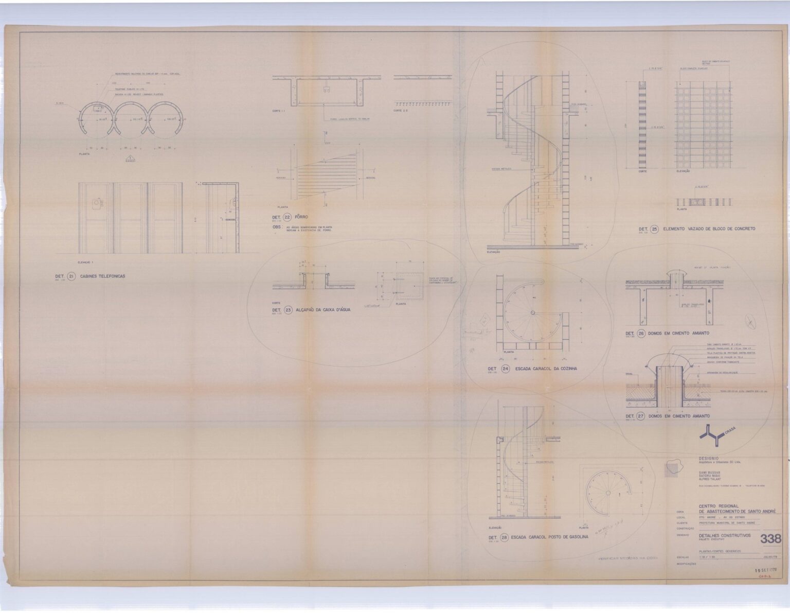Detalhes construtivos - projeto executivo - plantas/cortes genéricos — P0009 — CRASA, Sto. André — F026-P0009-1978-S01-D00021