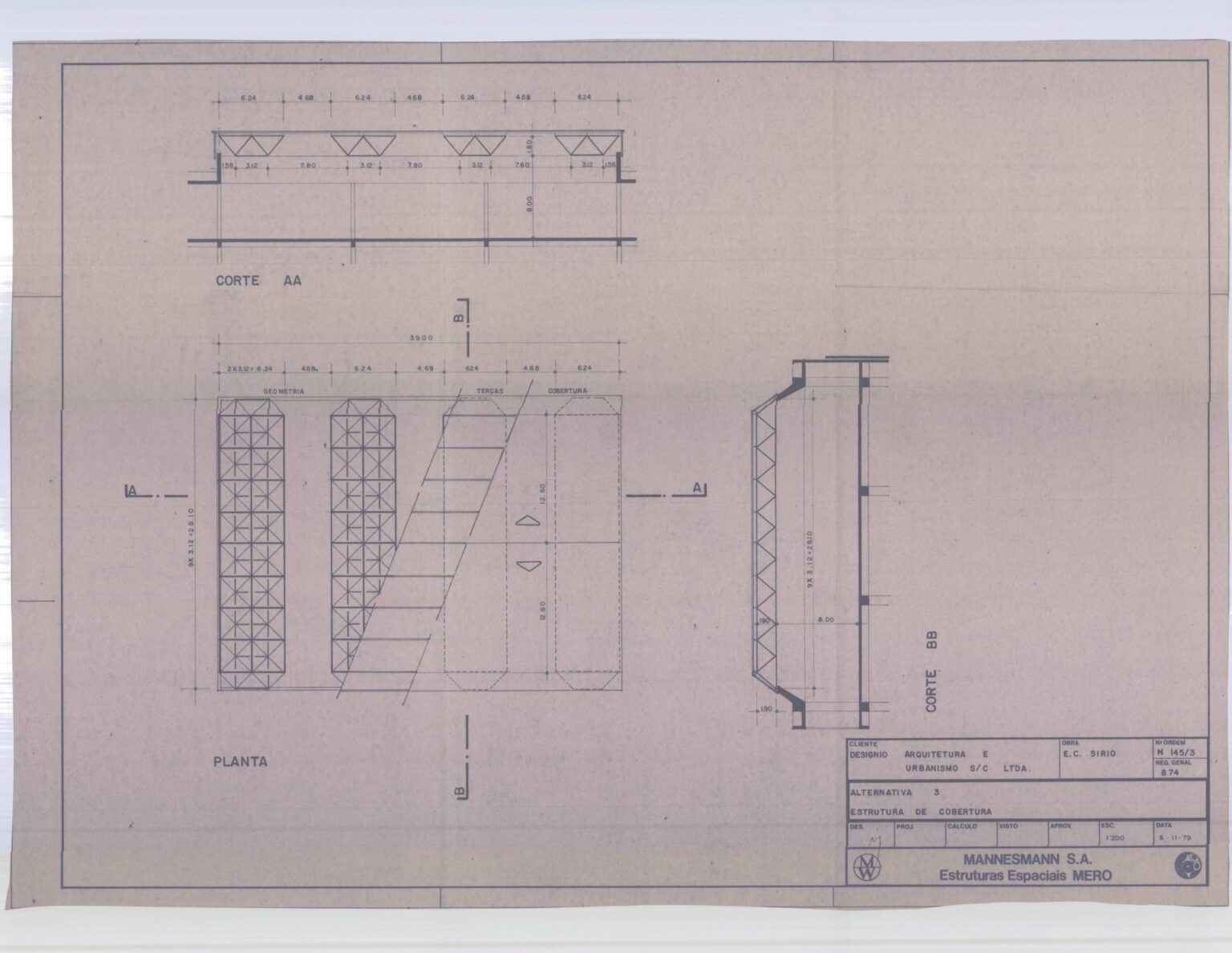 Estrutura de cobertura — P0003 — Clube Sírio, Av. Indianópolis — F026-P0003-1992-S01-D00003