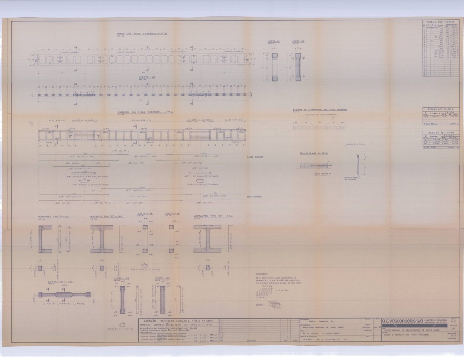 Forma e armação das vigas vierendeel — P0009 — CRASA, Sto. André — F026-P0009-1978-S01-D00027