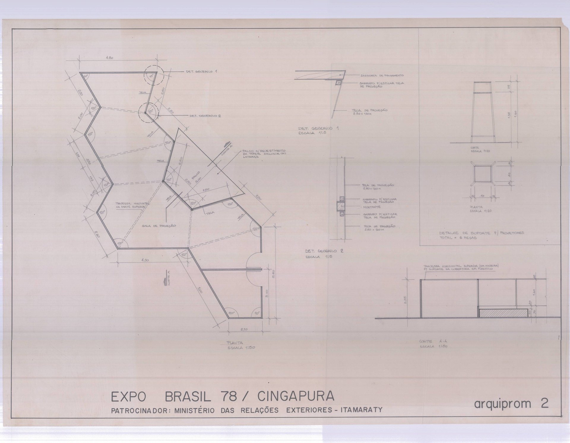 Planta / detalhes / corte a-a — P0007 — Expo Brasil - Cingapura — F022-P0007-1978-S01-D00001